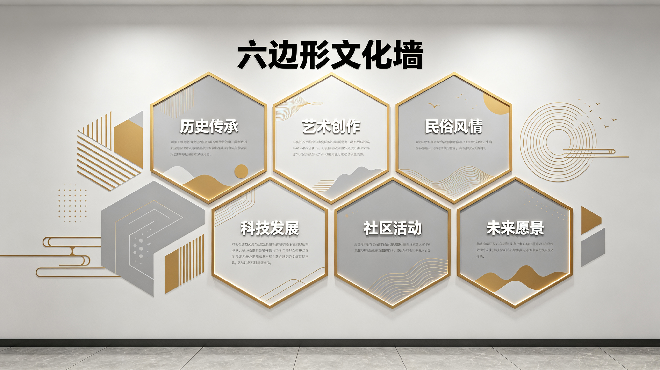 镇平企业文化墙 | 六边形信息美学